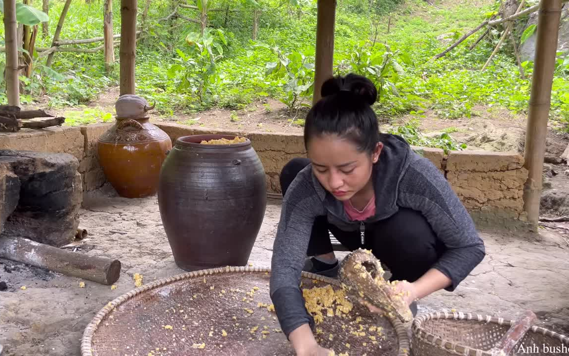 141.如何在农场酿造和发酵玉米酒.烹饪和园艺,美女日常,农村生活哔哩哔哩bilibili