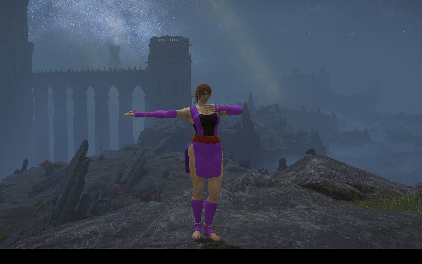 艾尔登法环-法环暖暖之战国传承3女忍红服装套装mod