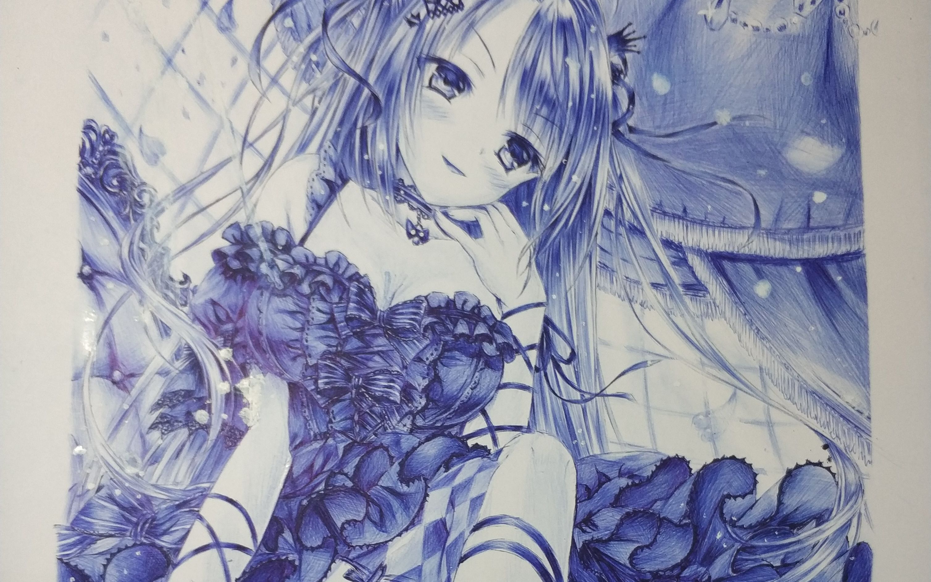 【圆珠笔手绘】用圆珠笔摸一张死x,不るび様的图