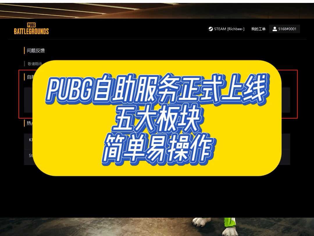 全新的pubg一站式自助服务正式上线哔哩哔哩bilibili绝地求生