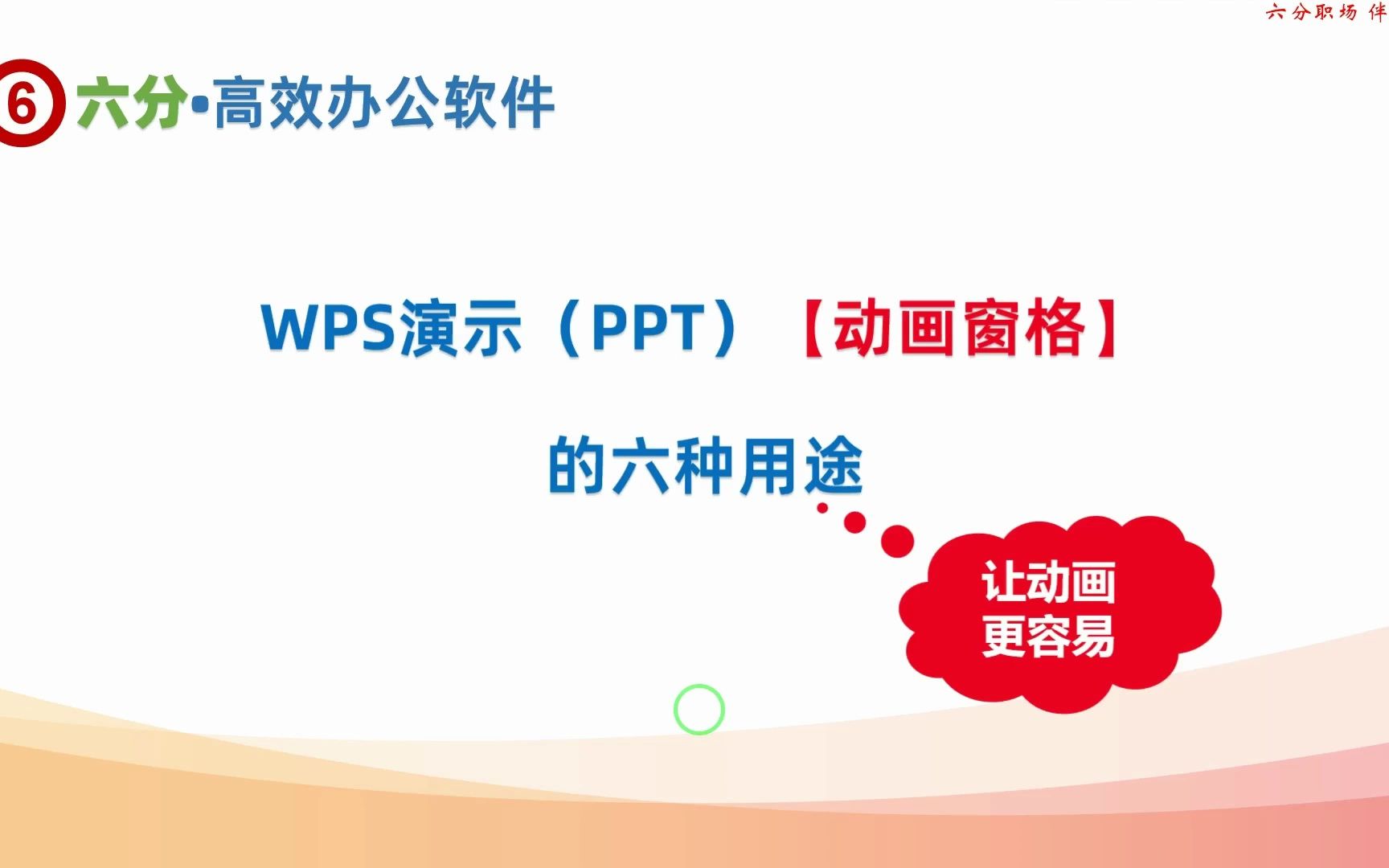 WPS演示(PPT)【动画窗格】的六个用途,提高动画设计和制作的效率和效果哔哩哔哩bilibili