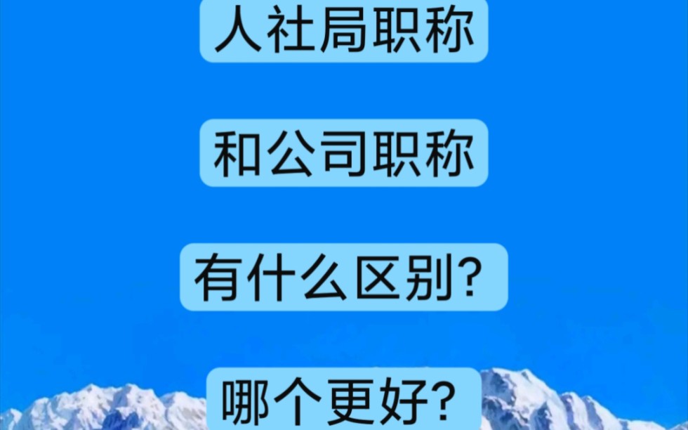 人社局职称和公司职称有什么区别?哔哩哔哩bilibili