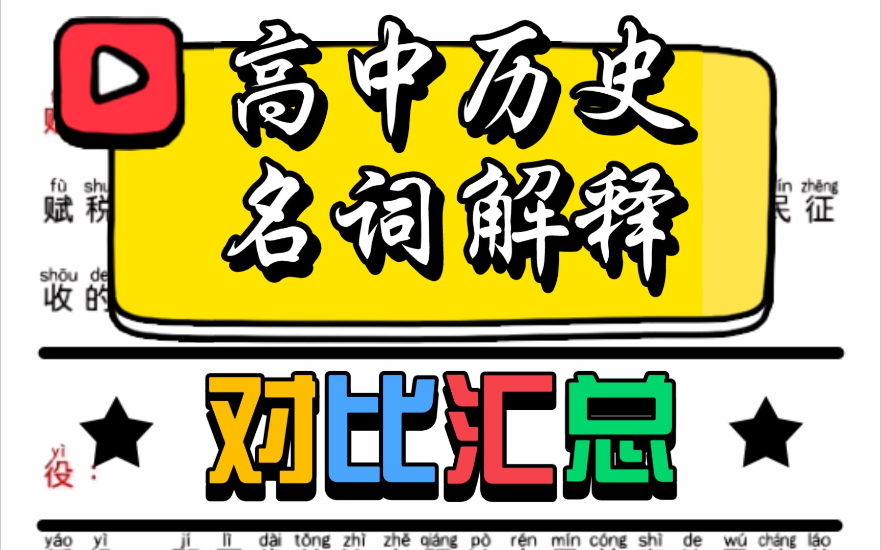 【高中历史名词解释对比汇总】夯实历史基础.哔哩哔哩bilibili