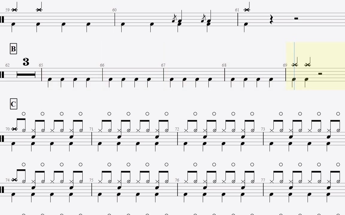 【乐手网】fall out boy-the phoenix架子鼓(动态鼓谱)演示