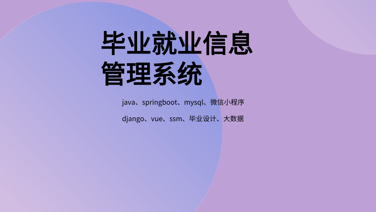 计算机毕业设计写什么题目?springboot 毕业就业信息管理系统哔哩哔哩bilibili