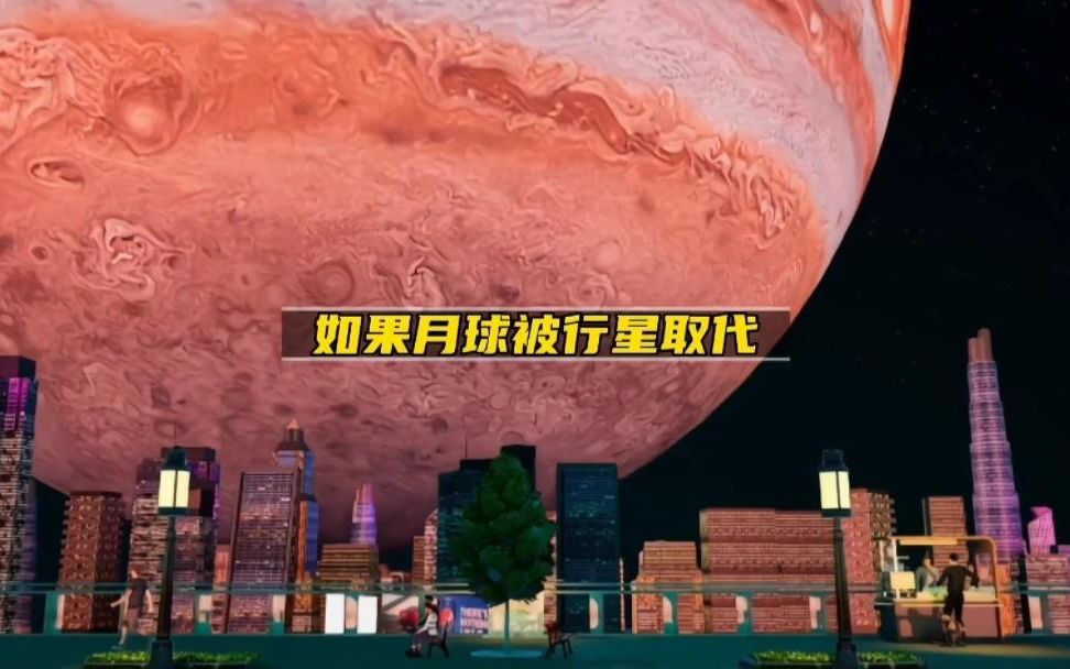 [图]如果月球被其他行星取代，夜空会是怎样一副场景