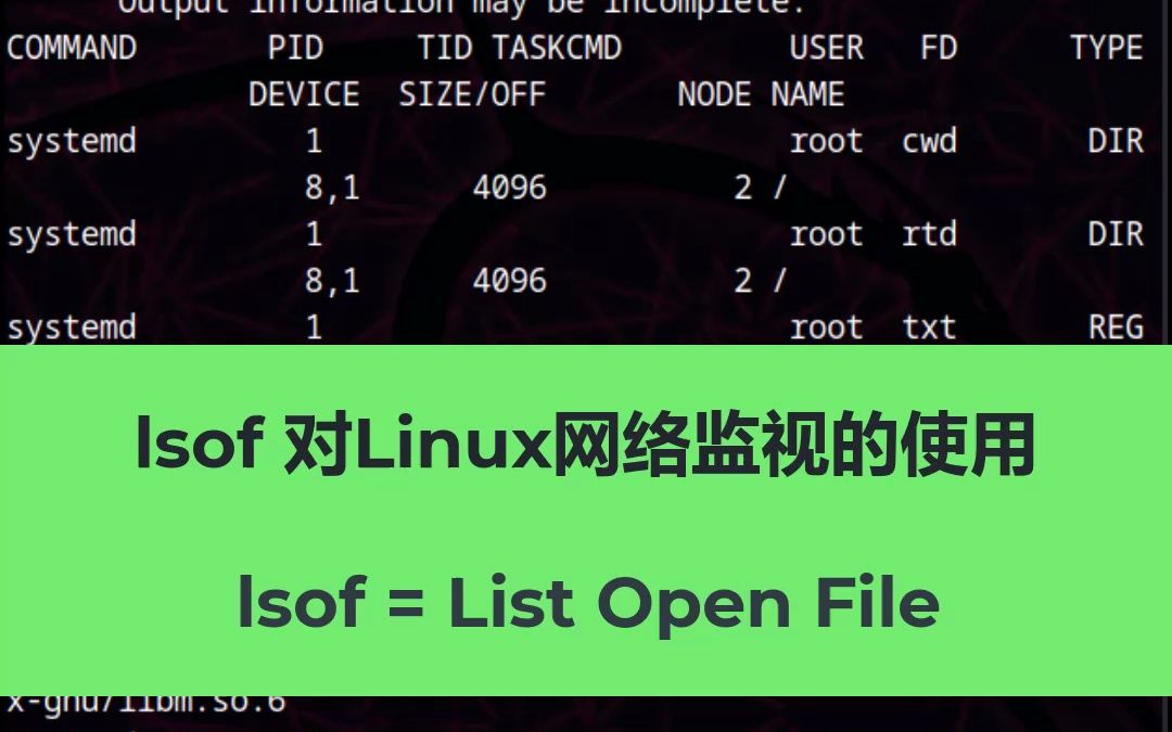 lsof 对Linux网络监视的使用哔哩哔哩bilibili