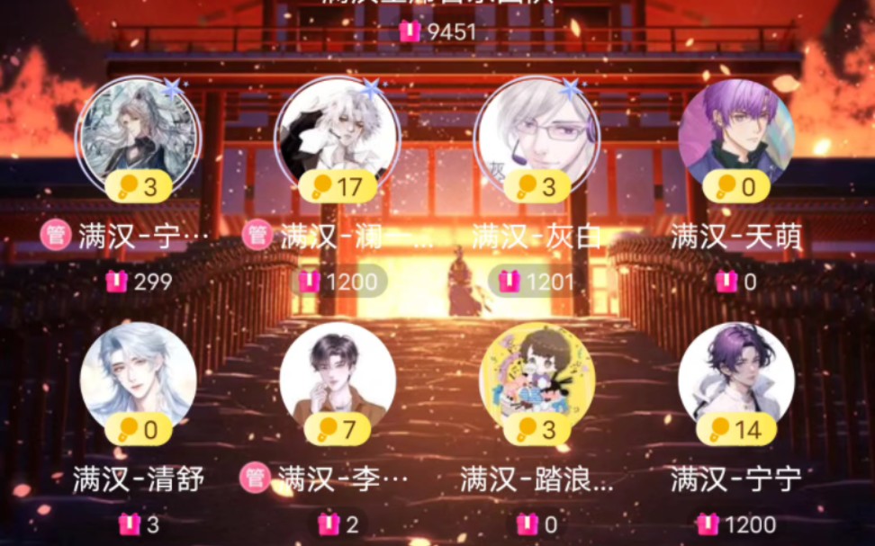 满汉全席抖音厅 23:00-24:00关门档 宁采臣 澜一 灰白 天萌 清舒 李