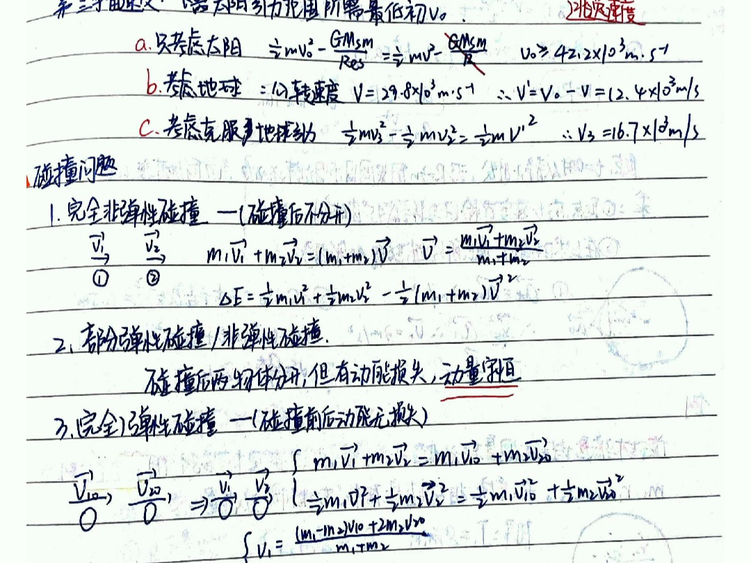 大学物理全册手写笔记182页:上下册知识点 例题,期末复习必备!