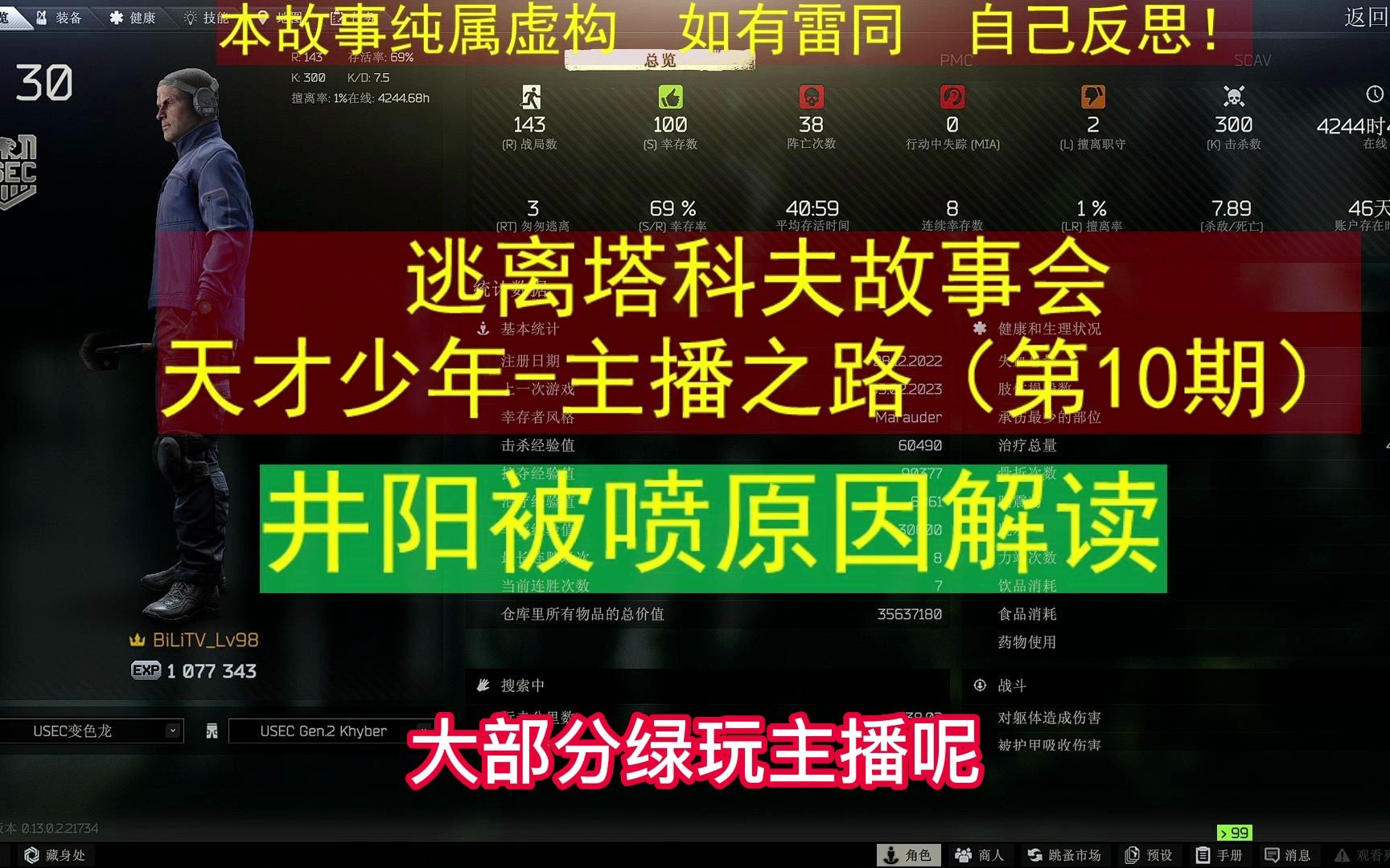 井阳被喷原因解读逃离塔科夫故事会(第10期)电子竞技热门视频