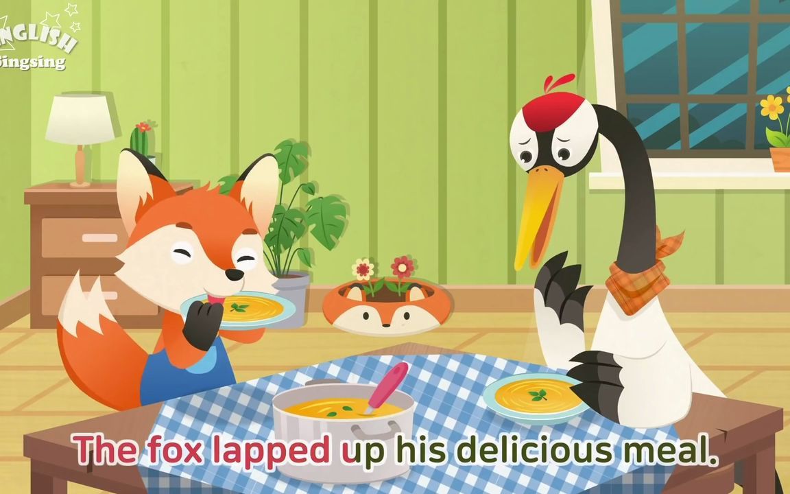 [图]The Fox and the Stork 狐狸和鹳｜English Fairy Tale Stories 英文童话故事