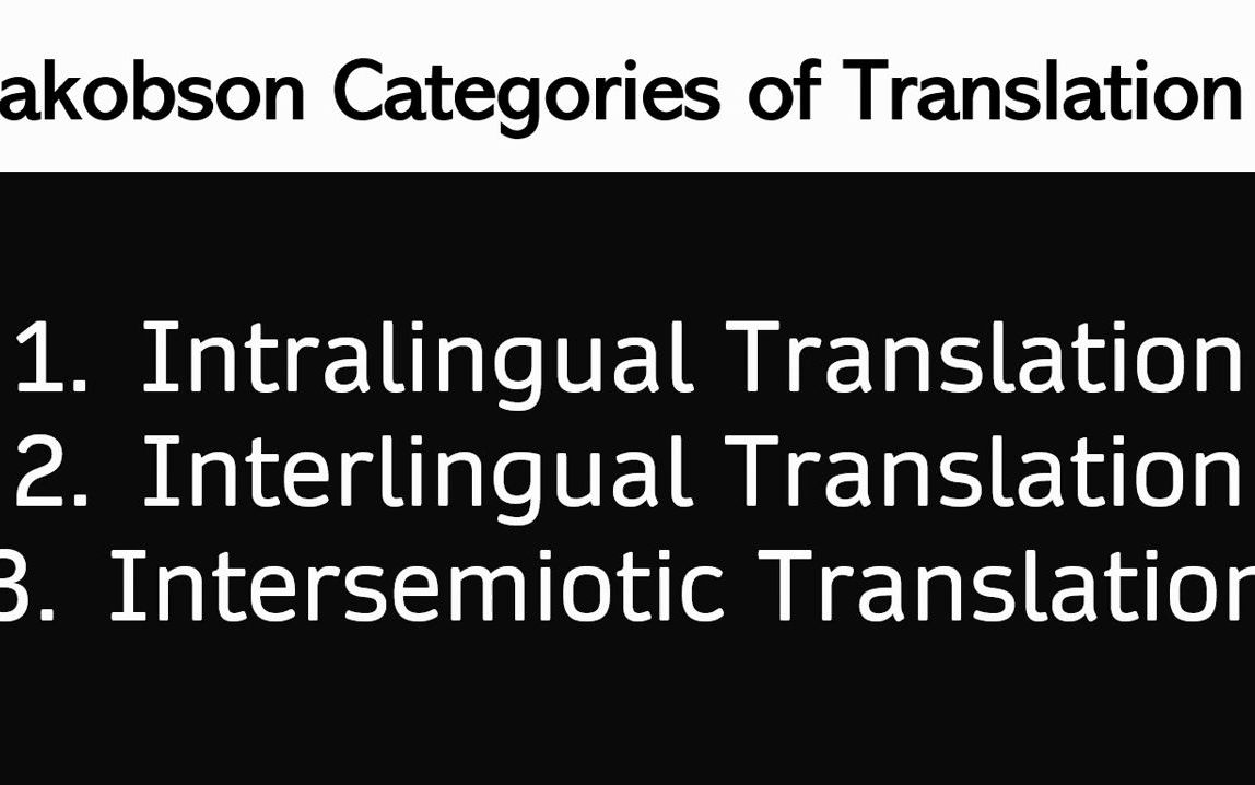 【翻译理论学习】语内翻译vs.语际翻译:雅各布森对翻译的划分哔哩哔哩bilibili