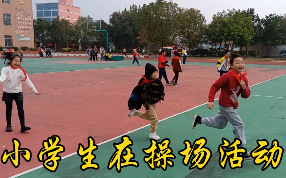 [图]小学生在操场玩抓人游戏