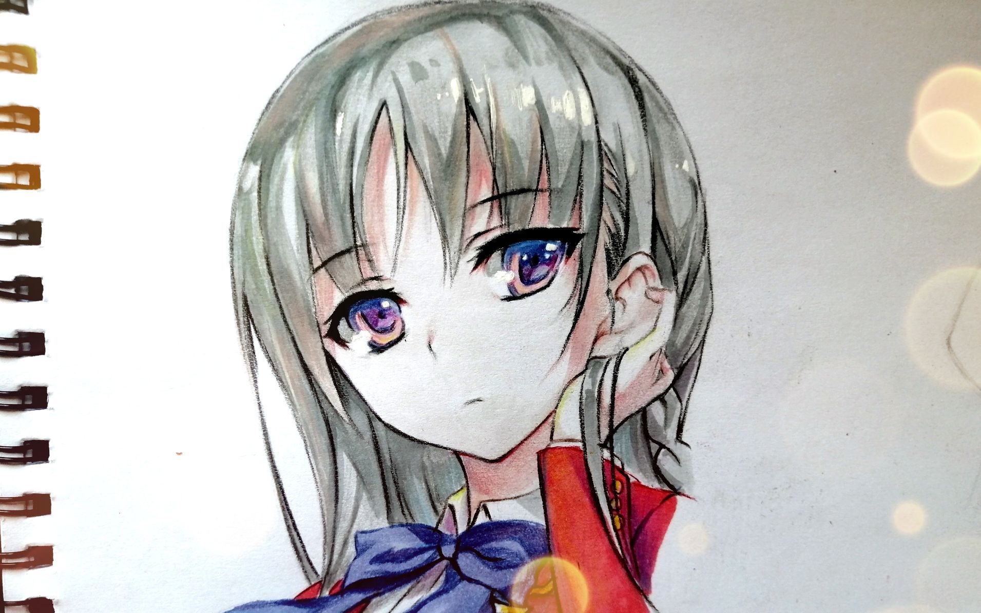 马克笔手绘高冷的堀北铃音这样的学姐你要吗