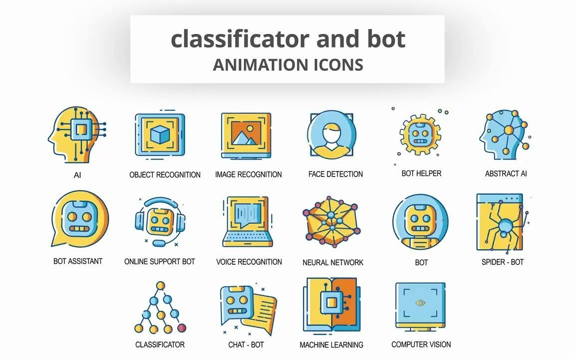 分类器和机器人  动画图标AE模板哔哩哔哩bilibili