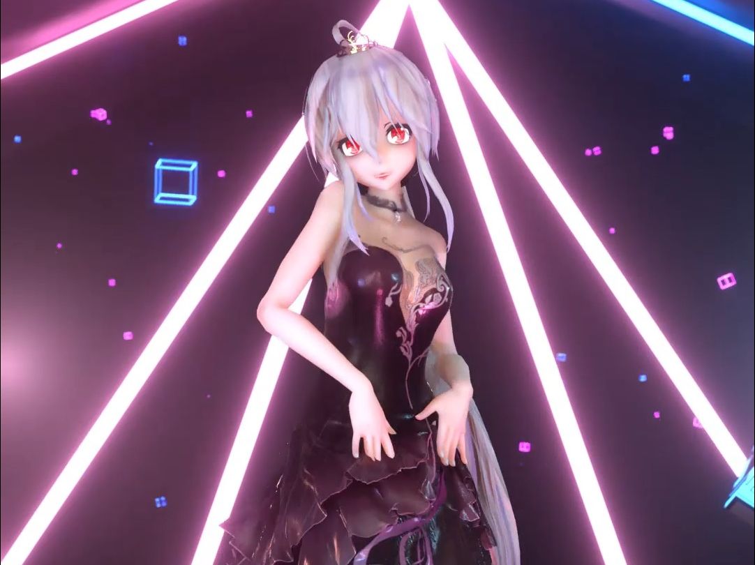 【竖屏/弱音mmd/布料解算】queencard-绯红の鸢尾花-弱音殿下-哔哩