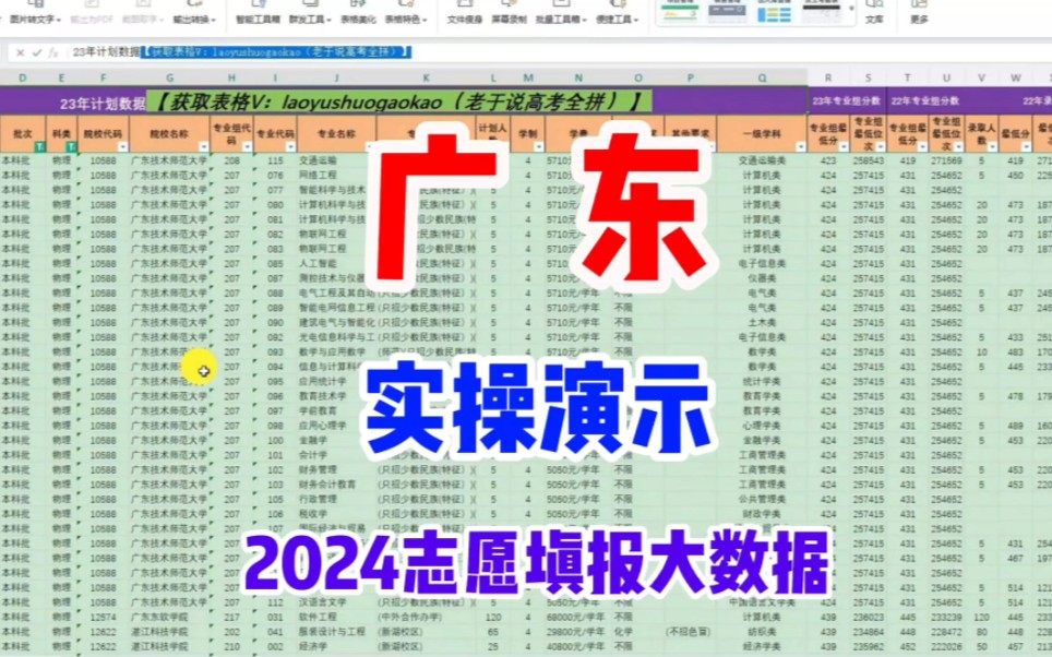 广东2024年考生如何填报志愿,一张表格解决志愿填报所有问题!哔哩哔哩bilibili