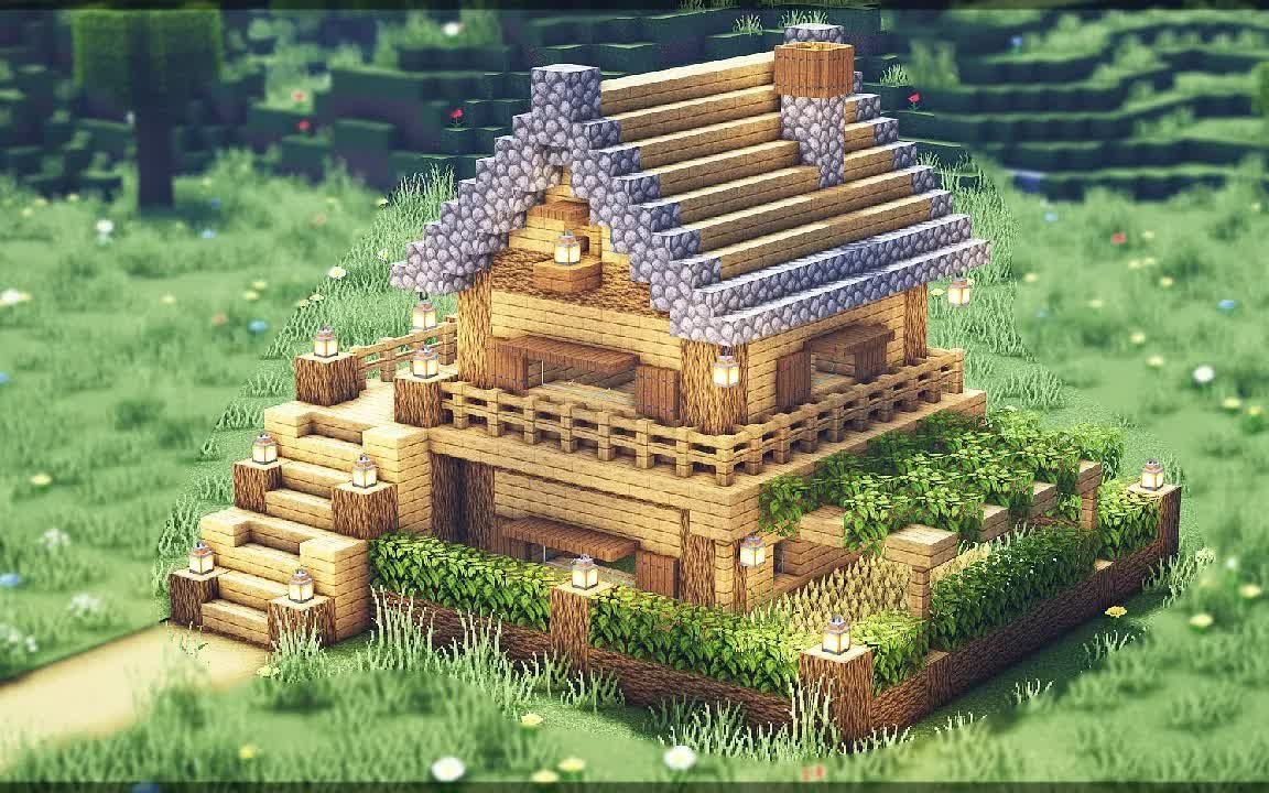 [图]【Minecraft建筑教程】超简单的木制生存小屋 By Julious