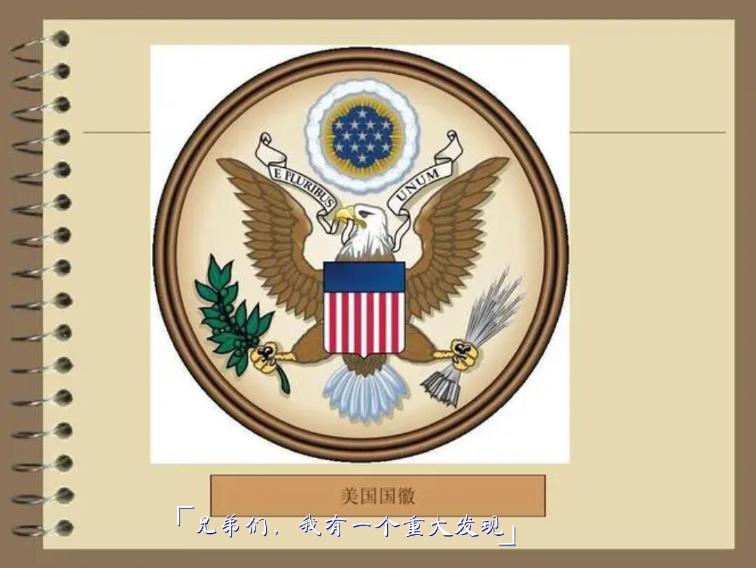 开庭的时候我会记得带上美国国徽的