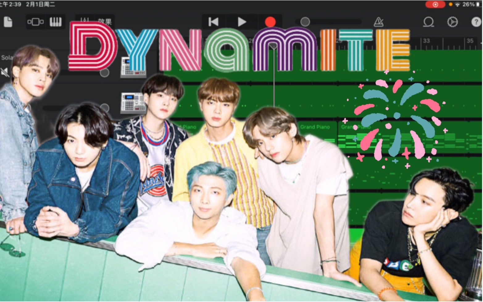 【库乐队】听说新年和dynamite更配哦|极致还原bts的英文单曲