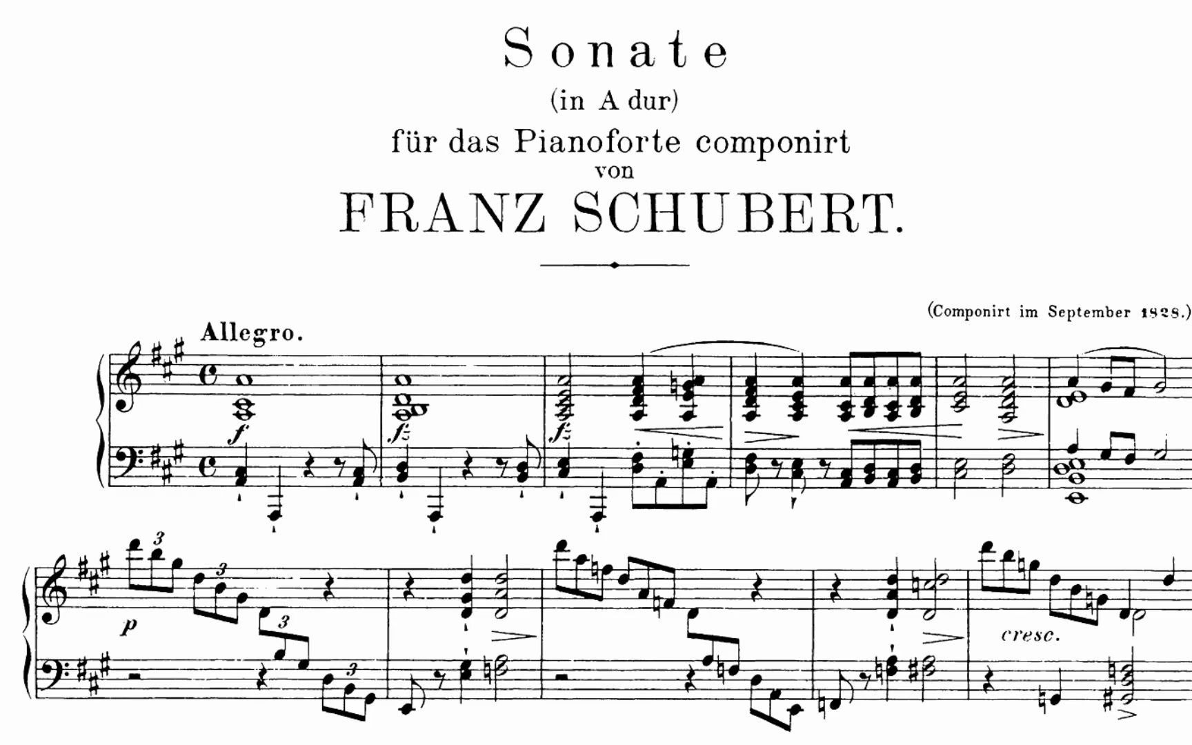 钢琴舒伯特a大调钢琴奏鸣曲d959肯普夫演奏schubertpianosonatano20d