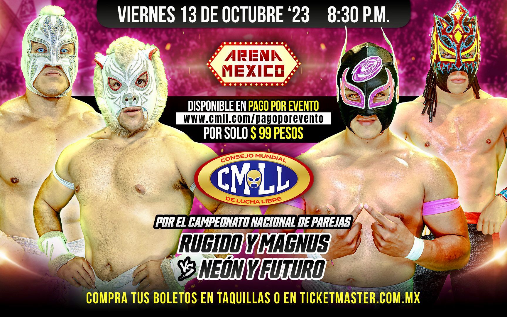 2023.10.13 CMLL Super Viernes  Futuro & Neon vs. Magnus & Rugido哔哩哔哩bilibili