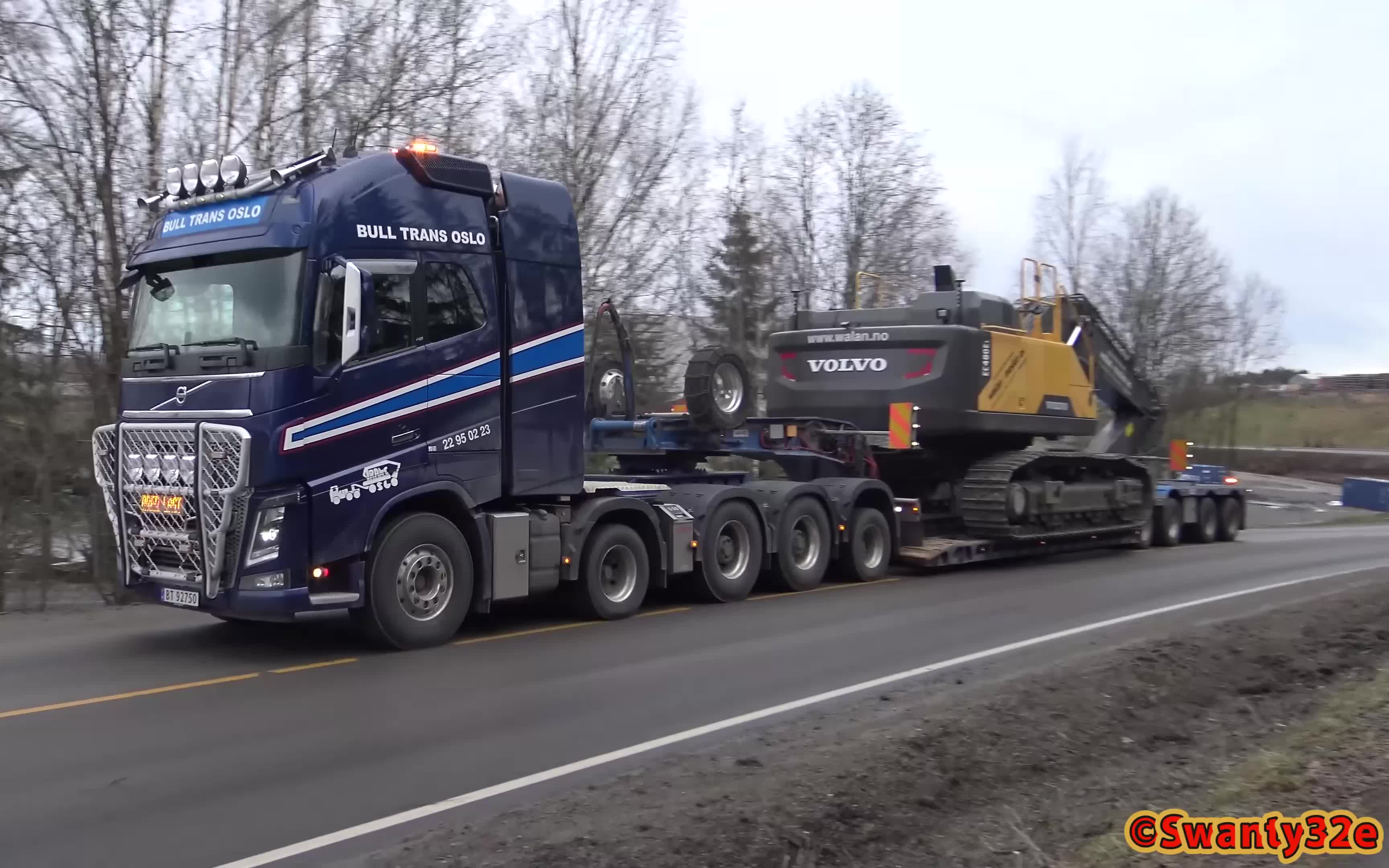 【欧洲卡车】4k|沃尔沃 fh16 750 运输和卸载沃尔沃 ec480e 挖掘机