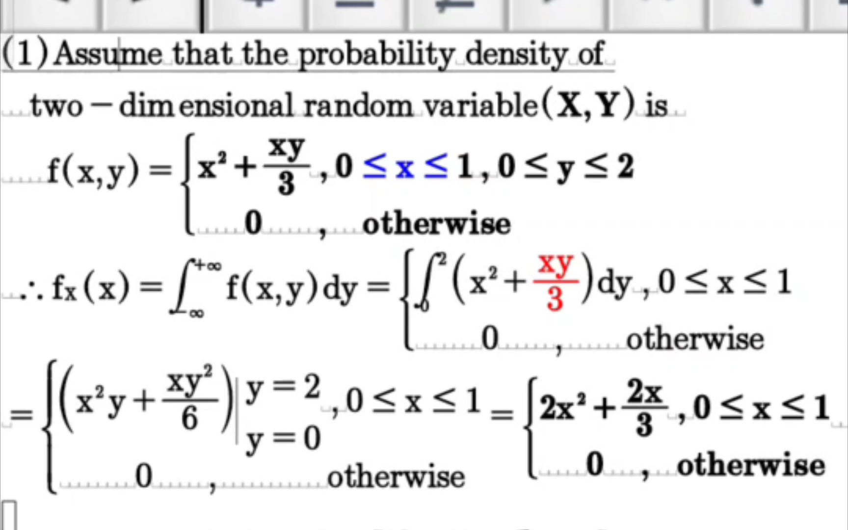 【概率论与数理统计】假设二维随机变量XY的概率密度为fxy,otherwise试求边缘概率密度和条件概率密度else.哔哩哔哩bilibili