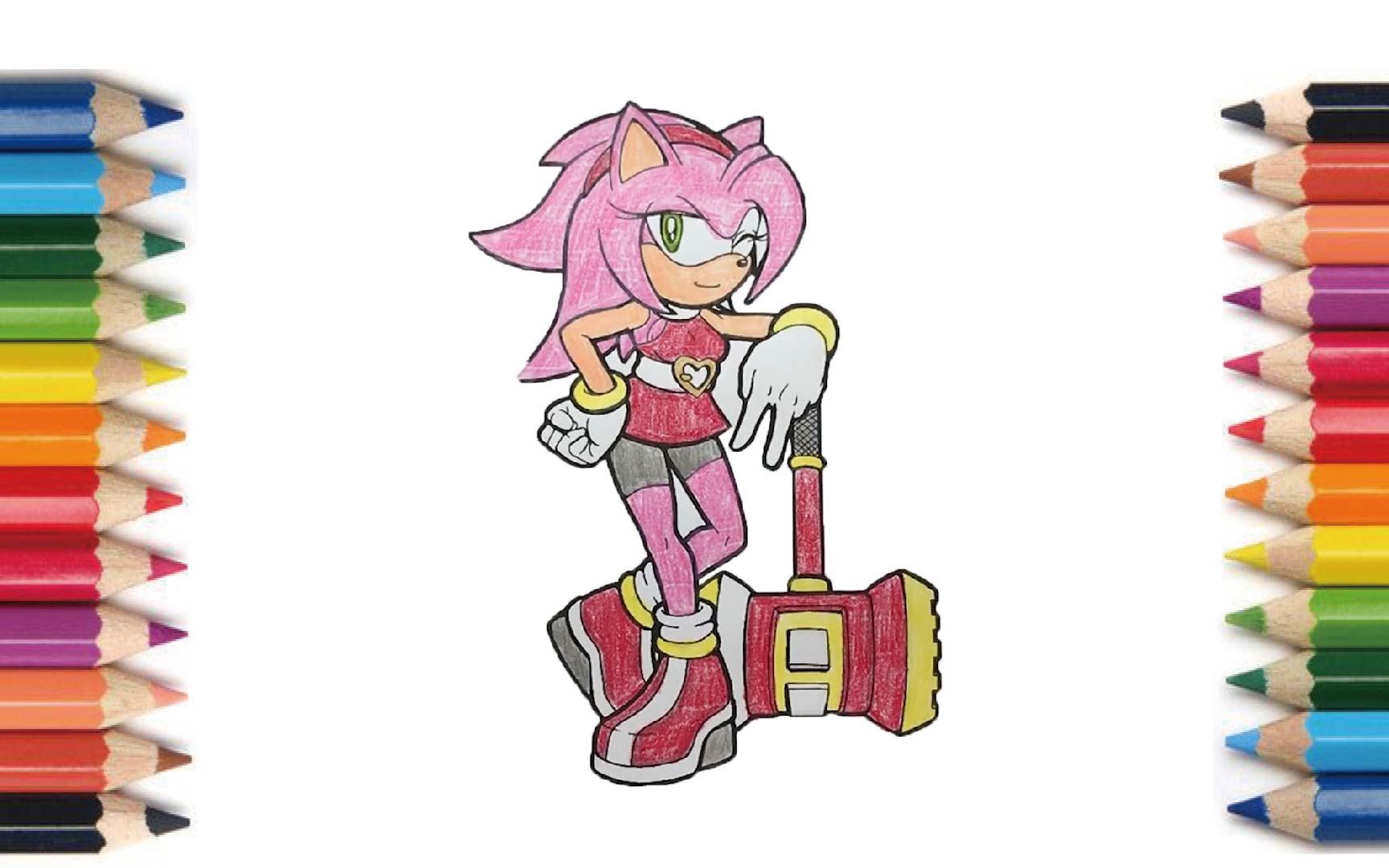 【coloring】amy rose【塗り絵】エミーローズ 【涂色】艾咪·罗斯