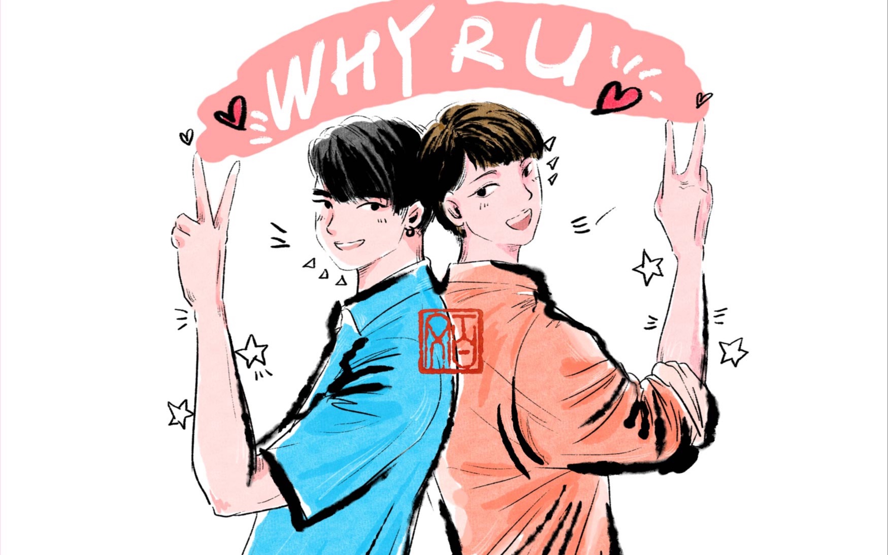 泰剧《why r u》人物插画习作过程_哔哩哔哩 (゜-゜)つロ 干杯~-bili