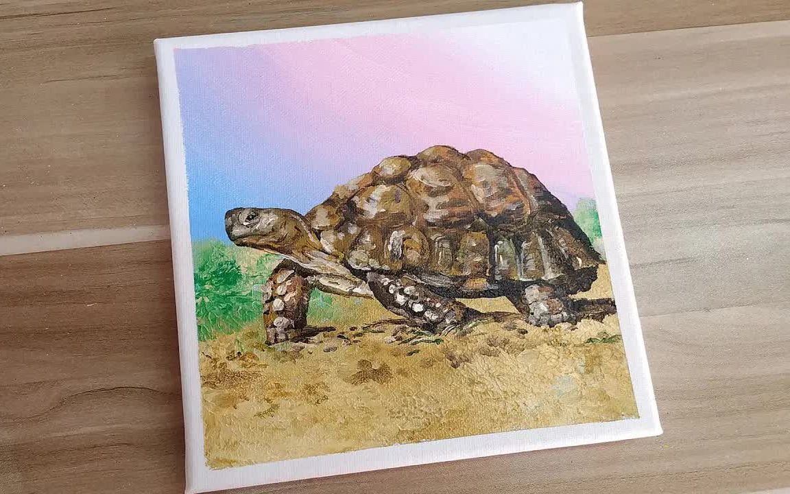 【丙烯画】【绘画教程】如何画乌龟-acrylic painting how to paint a