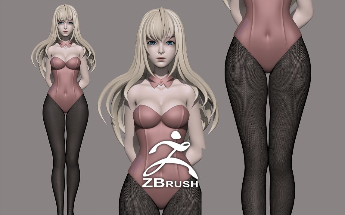 【3d】深度解析女性人体结构 zbrush次世代标准女人体人物模型雕刻