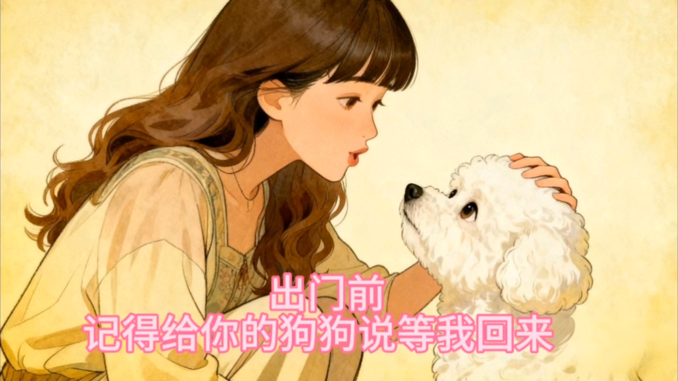 出门前记得给你的狗狗说等我回来