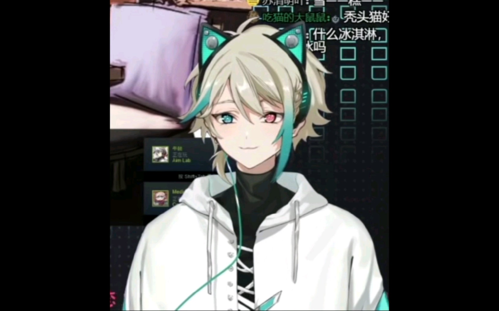 阿萨aza珍贵猫猫吃冰激凌影像