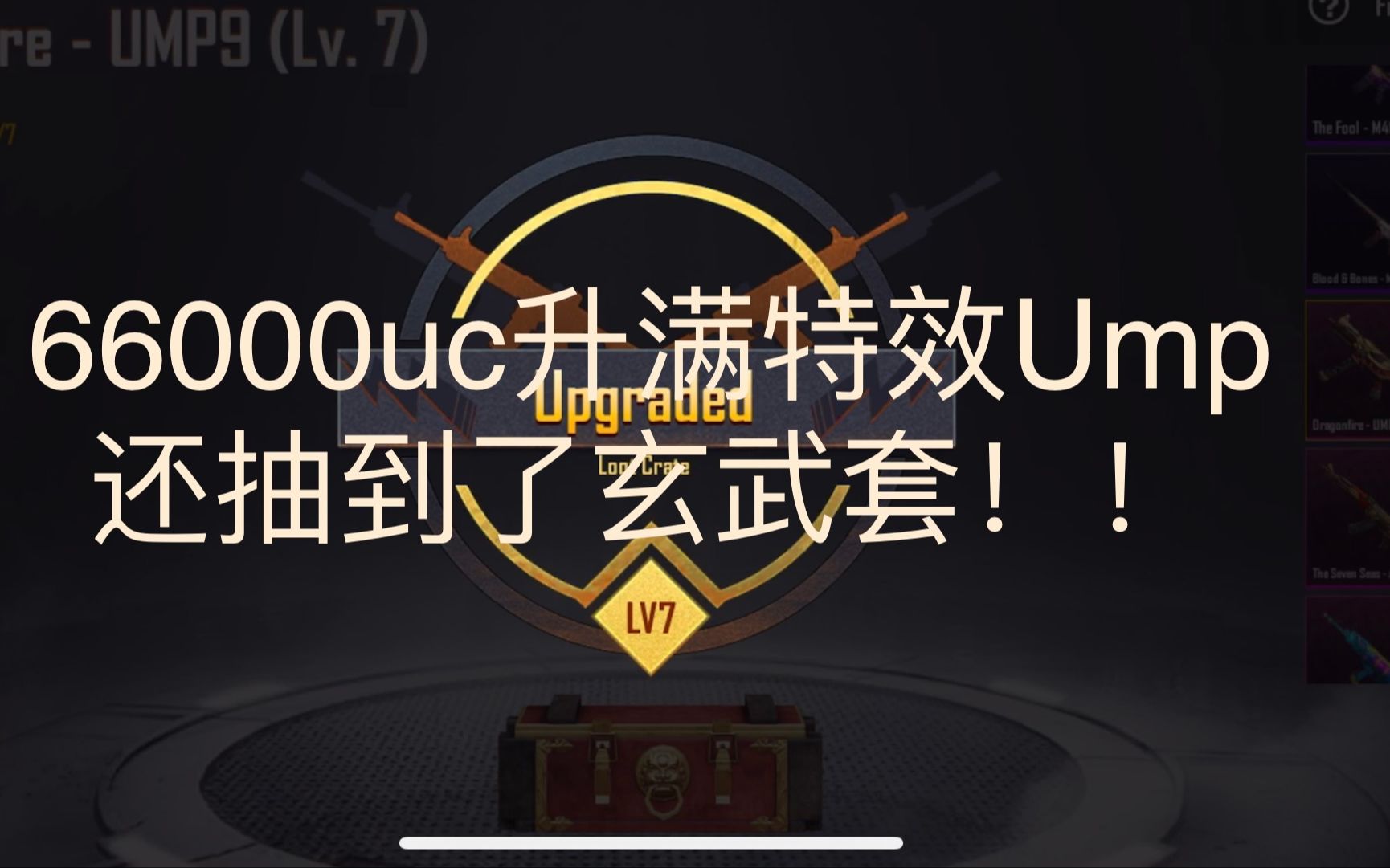 [图]【PUBGM-Chairman】66000uc抽新出的绝地幸运宝箱 秒升满龙纹之怒特效Ump 玄武套第二个十连就出来了 兔子套也超可爱