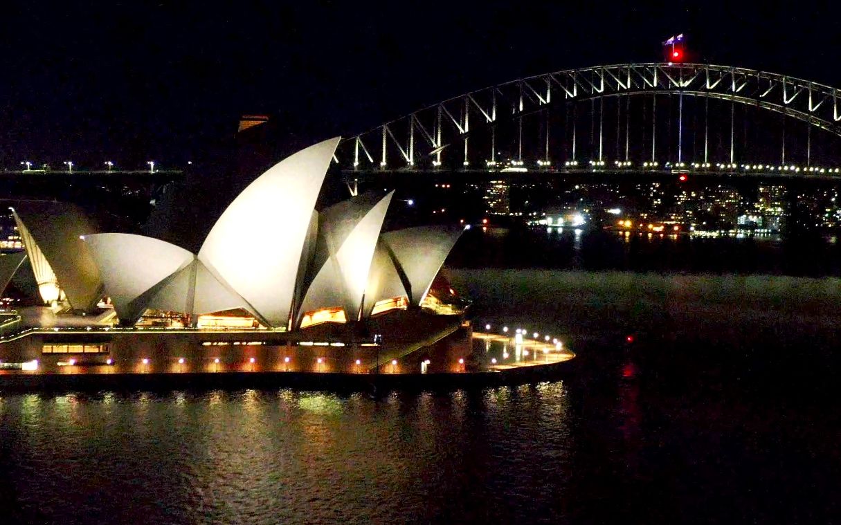 航拍|夜幕下的悉尼歌剧院(Sydney Opera House at Night)哔哩哔哩bilibili