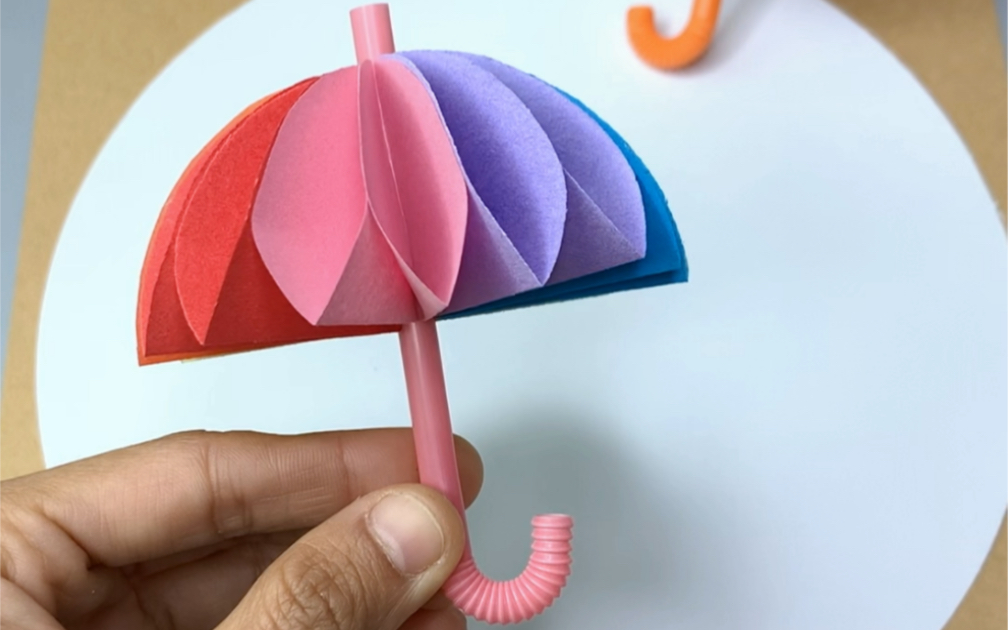 用彩纸做小雨伞简单图片