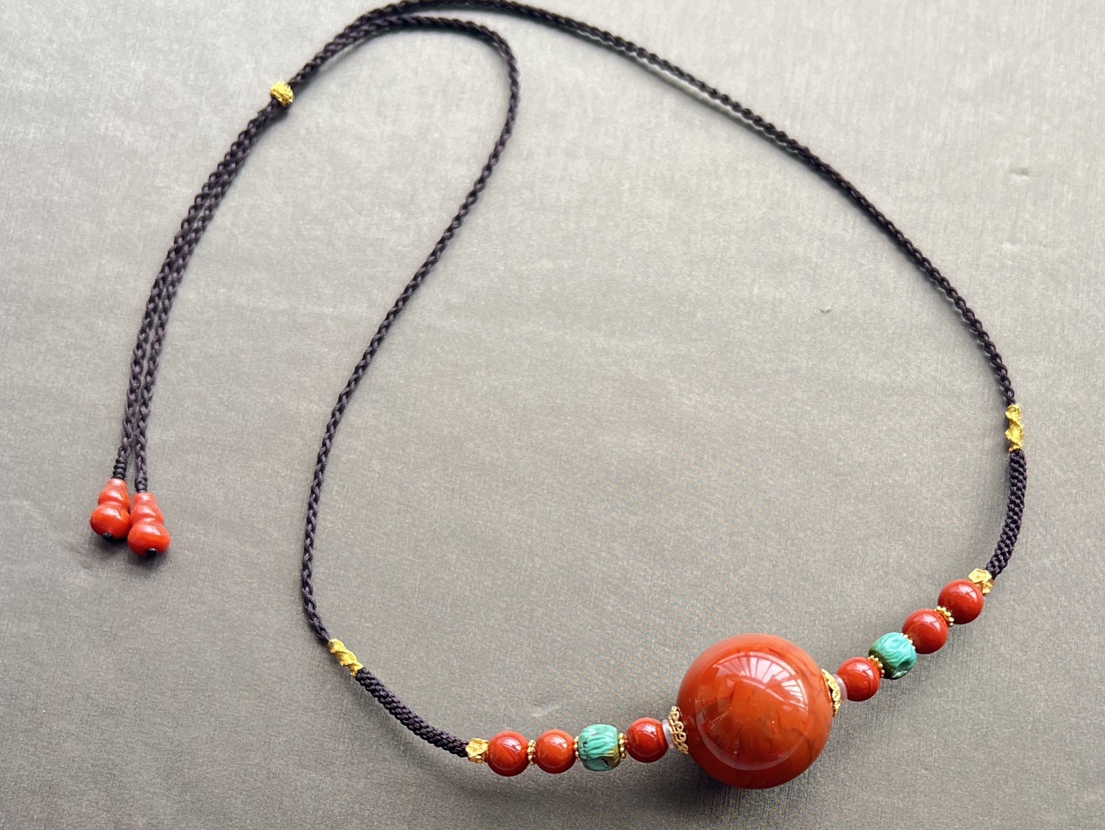 客订系列之———瓦西南红单珠锁骨链