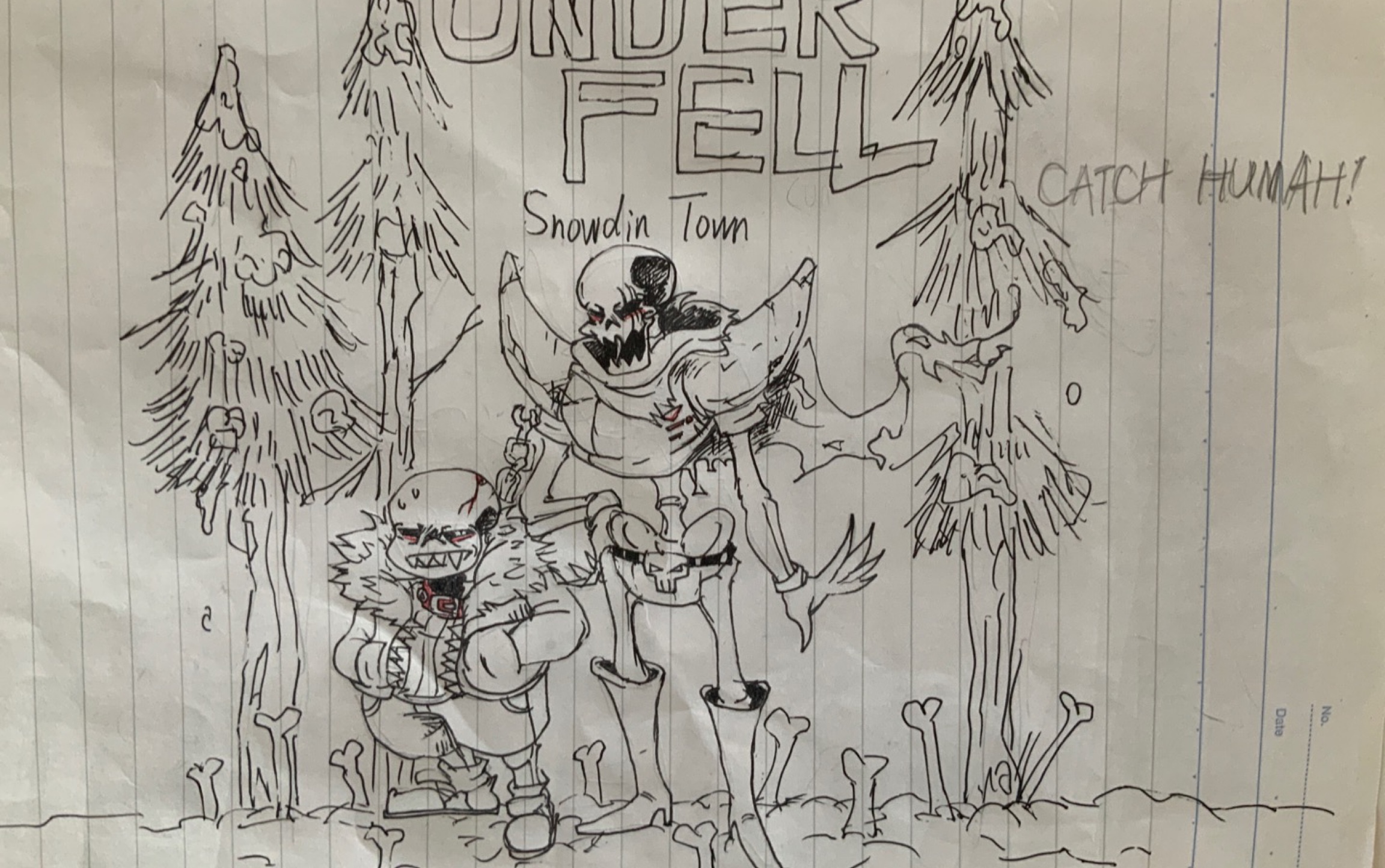 俩au的骨兄弟underfellhorrortale手绘