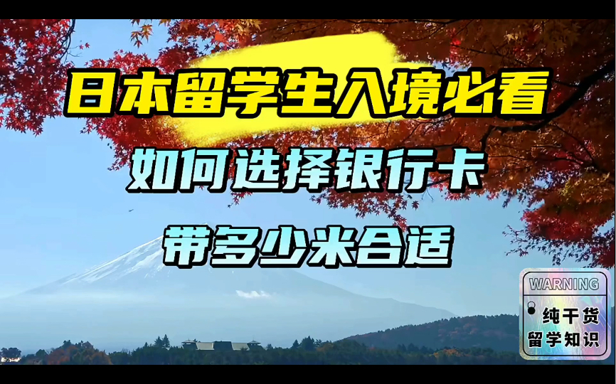 日本留学生入境必看,如何选择银行卡,带多少米合适哔哩哔哩bilibili