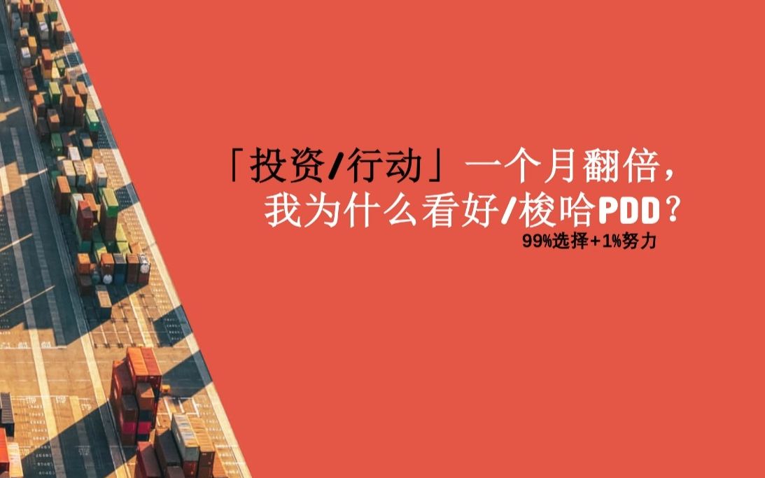 「投资/行动」一个月资产翻倍,我为什么看好pdd?