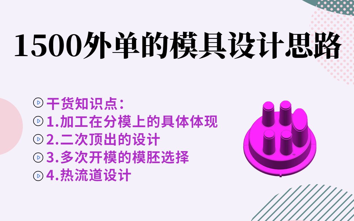 UG塑胶模具设计:外单1500的全套设计思路与技巧!哔哩哔哩bilibili