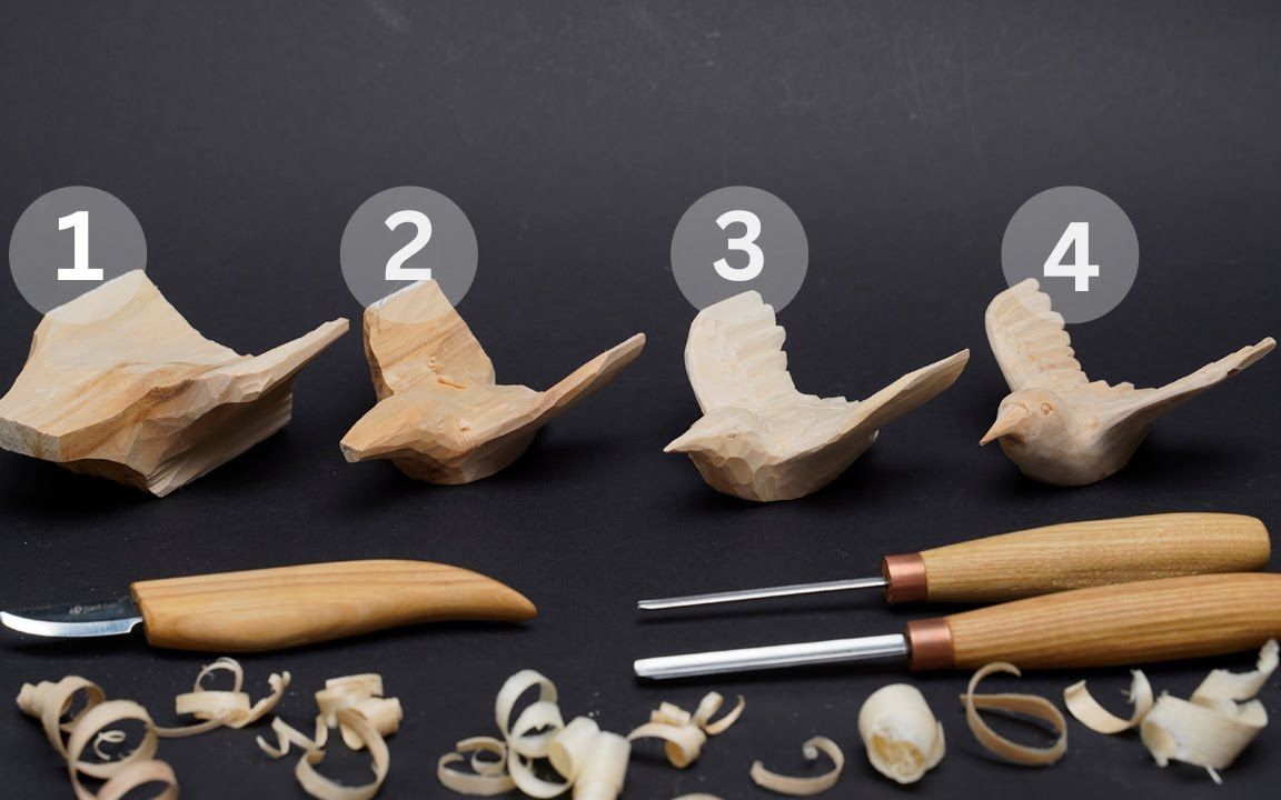 【木雕】初学者向,用木头雕刻美丽蜂鸟的4个简单步骤