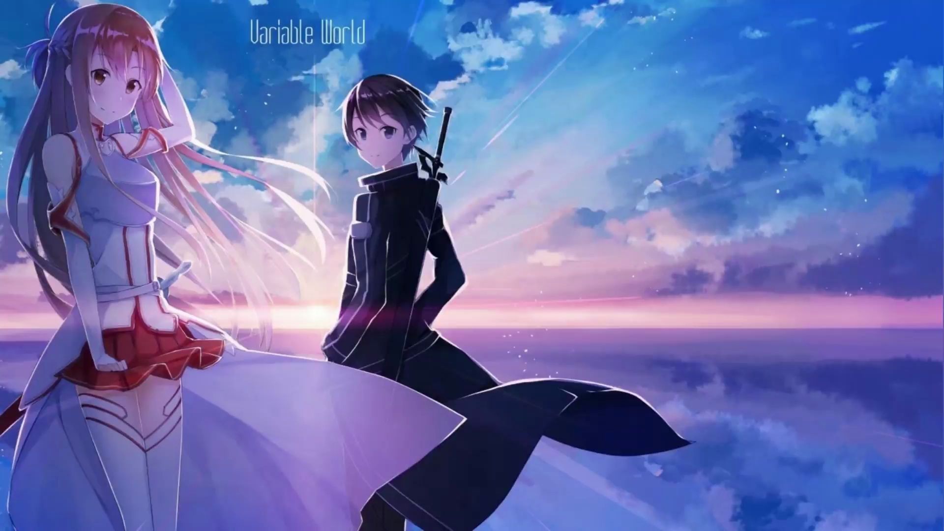 300英雄桐人剪辑持黑白双剑对抗世界之人