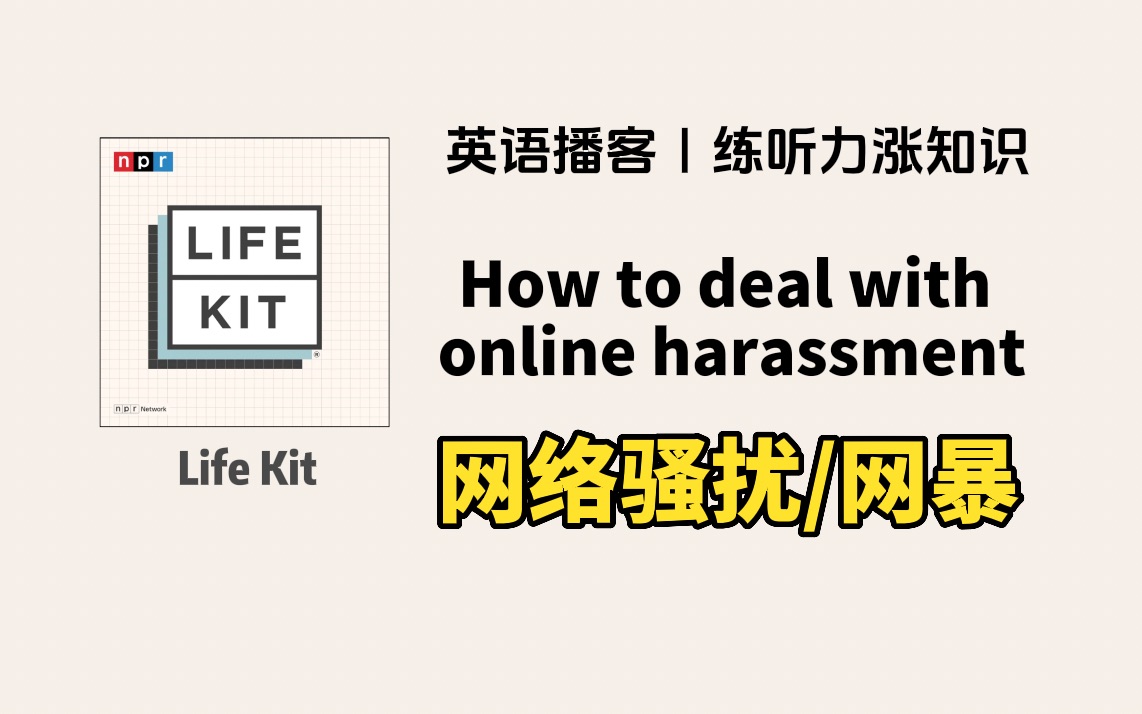 宝藏英语播客 Life Kit|如何应对网络骚扰和攻击,如何加强个人线上隐私?NPR Podcast纯正美式听力口语材料哔哩哔哩bilibili