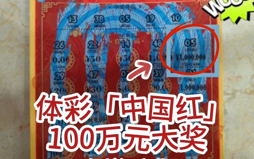 体彩「中国红」100万元大奖在浙江产生!哔哩哔哩bilibili