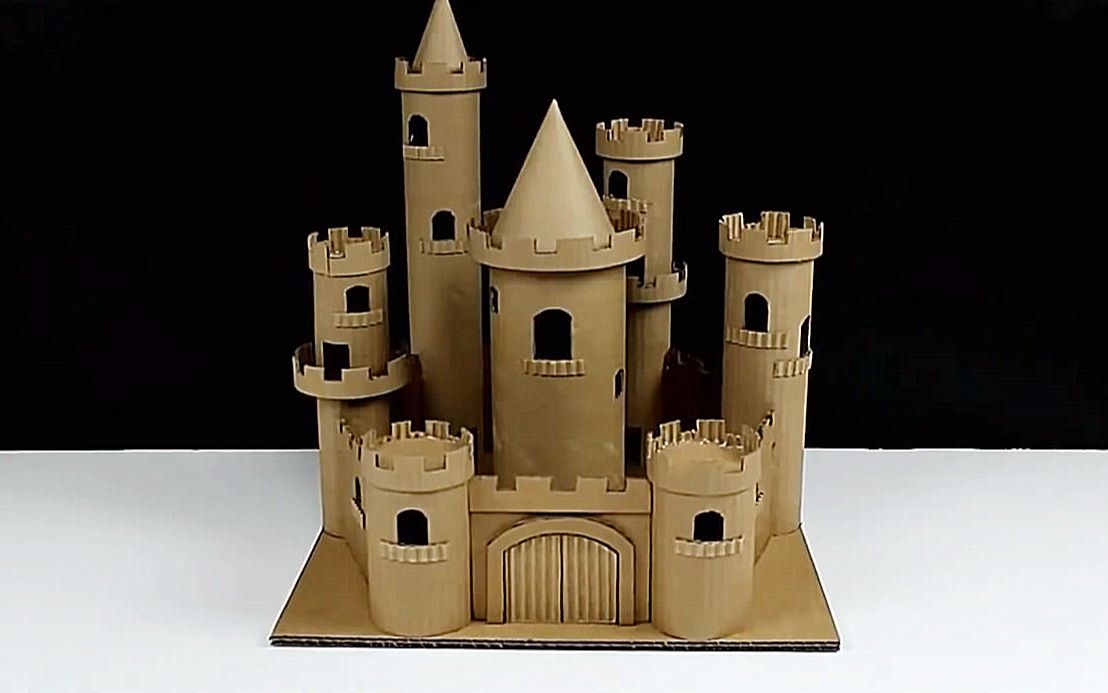 纸箱子搭建城堡图片