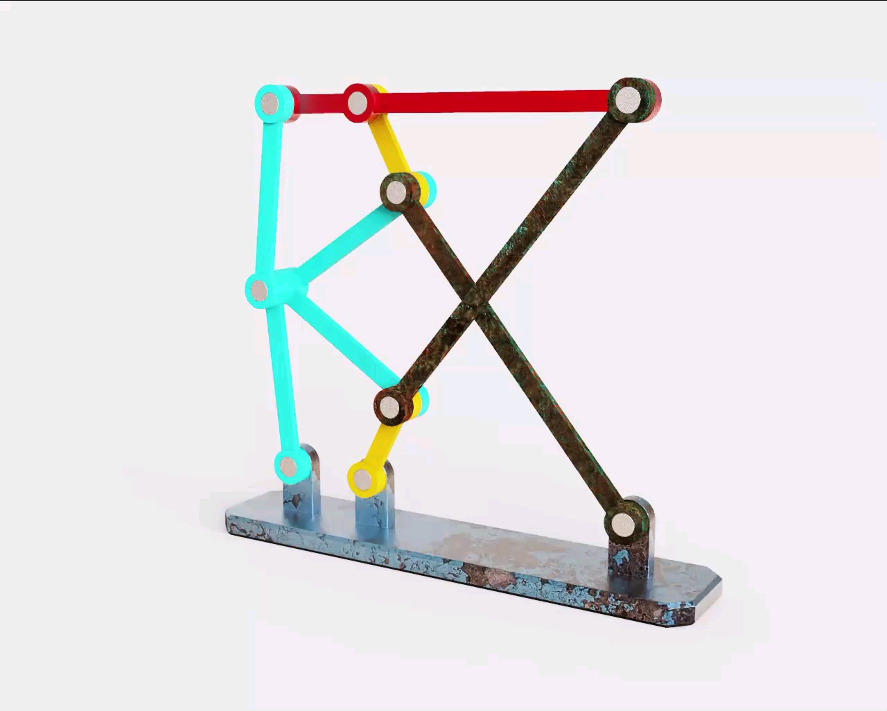 20230113伸缩式栅栏机构#机械动态图原理结构