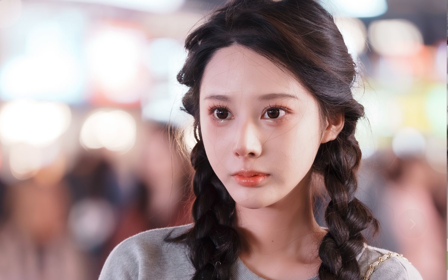 麻花辫 姑娘 街拍 fx3 4k