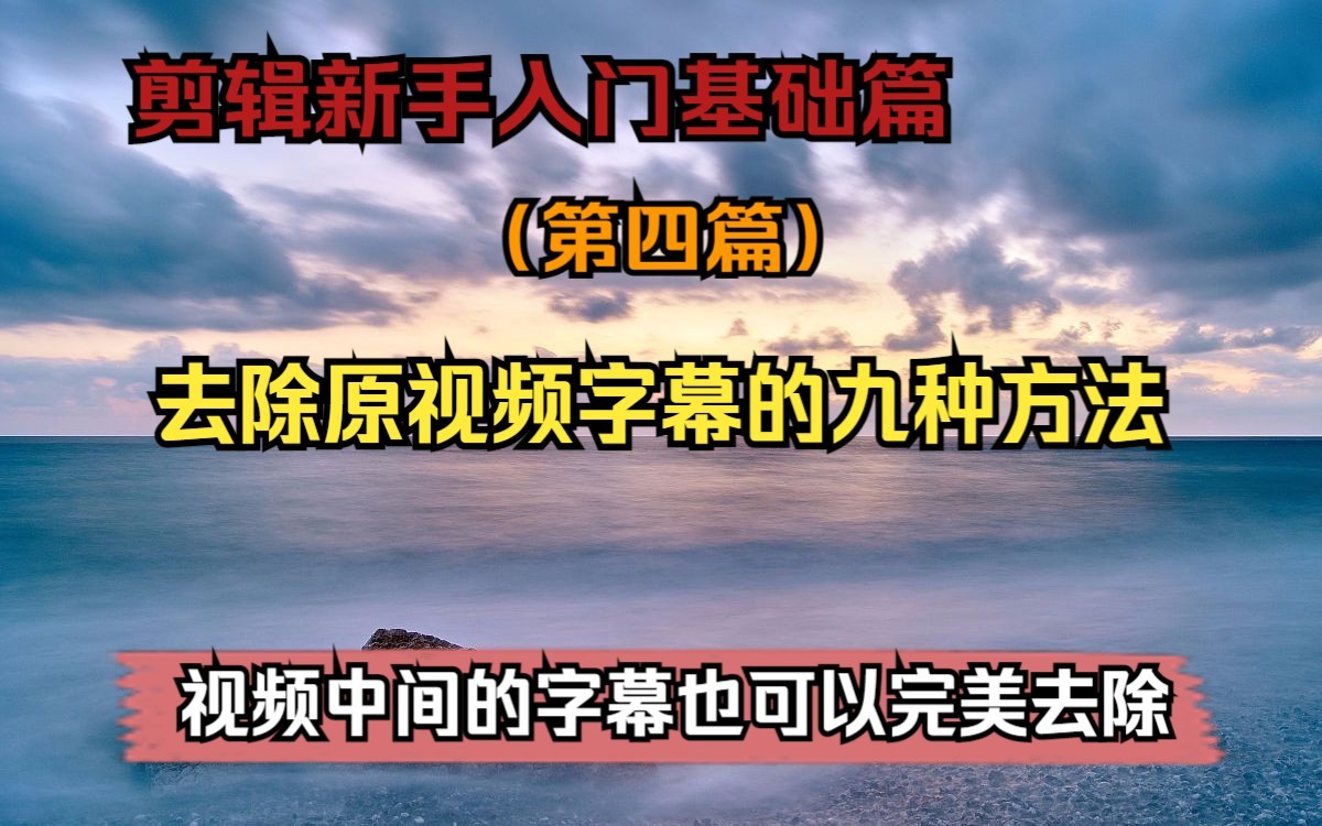 [图]教你去除视频字幕的九种方法，视频中间的字幕也可以完美去除，还不知道方法的就要看一看了！